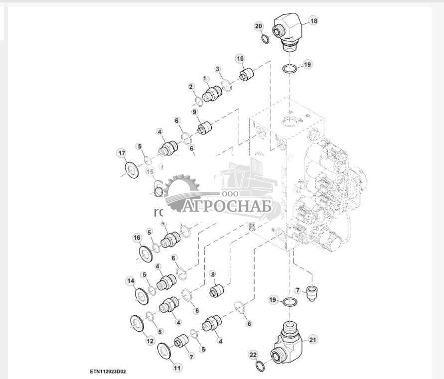 Клапан управления, 6 функций (2 из 2) 